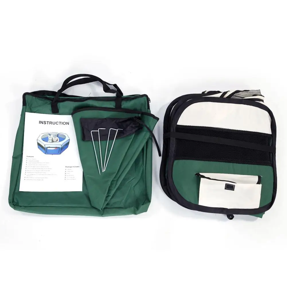 

HOBBYZOO 36" Portable Foldable 600D Oxford Cloth & Mesh Pet Playpen Fence with Eight Panels Green-33