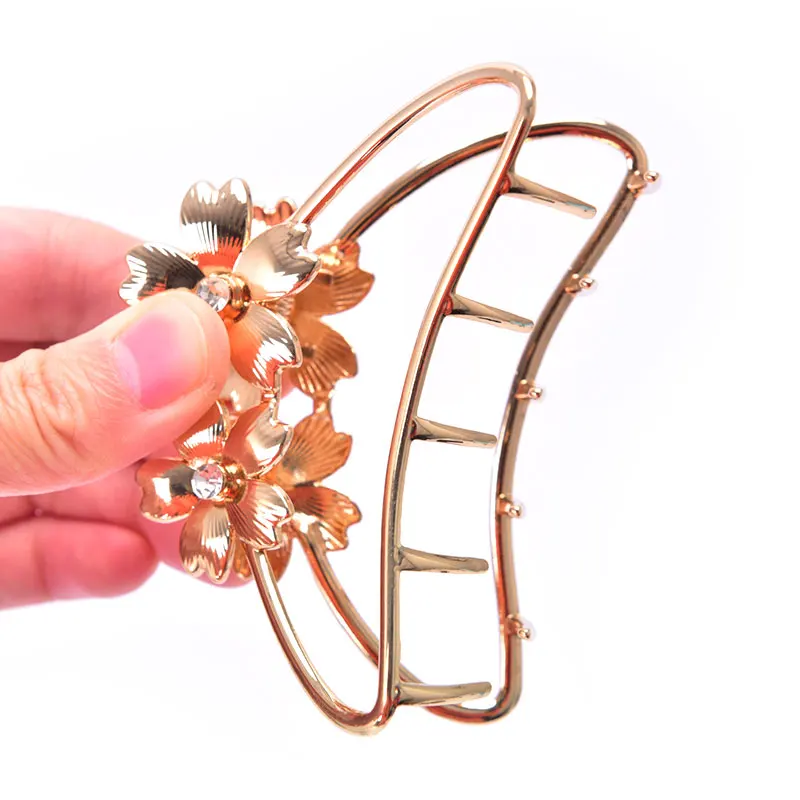 

New Women Elegant Gold Silver Hollow Geometric Metal Hair Claws Vintage Hair Clips Headband Hairpins Fashion Hair Accessories