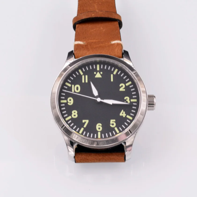 Часы мужские механические с автоподзаводом и кожаным ремешком 42 мм | Наручные