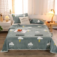 coral fleece blanket for bed gray color cloud pattern throw blanket for children manta fullqueenking size bed plaid for winter