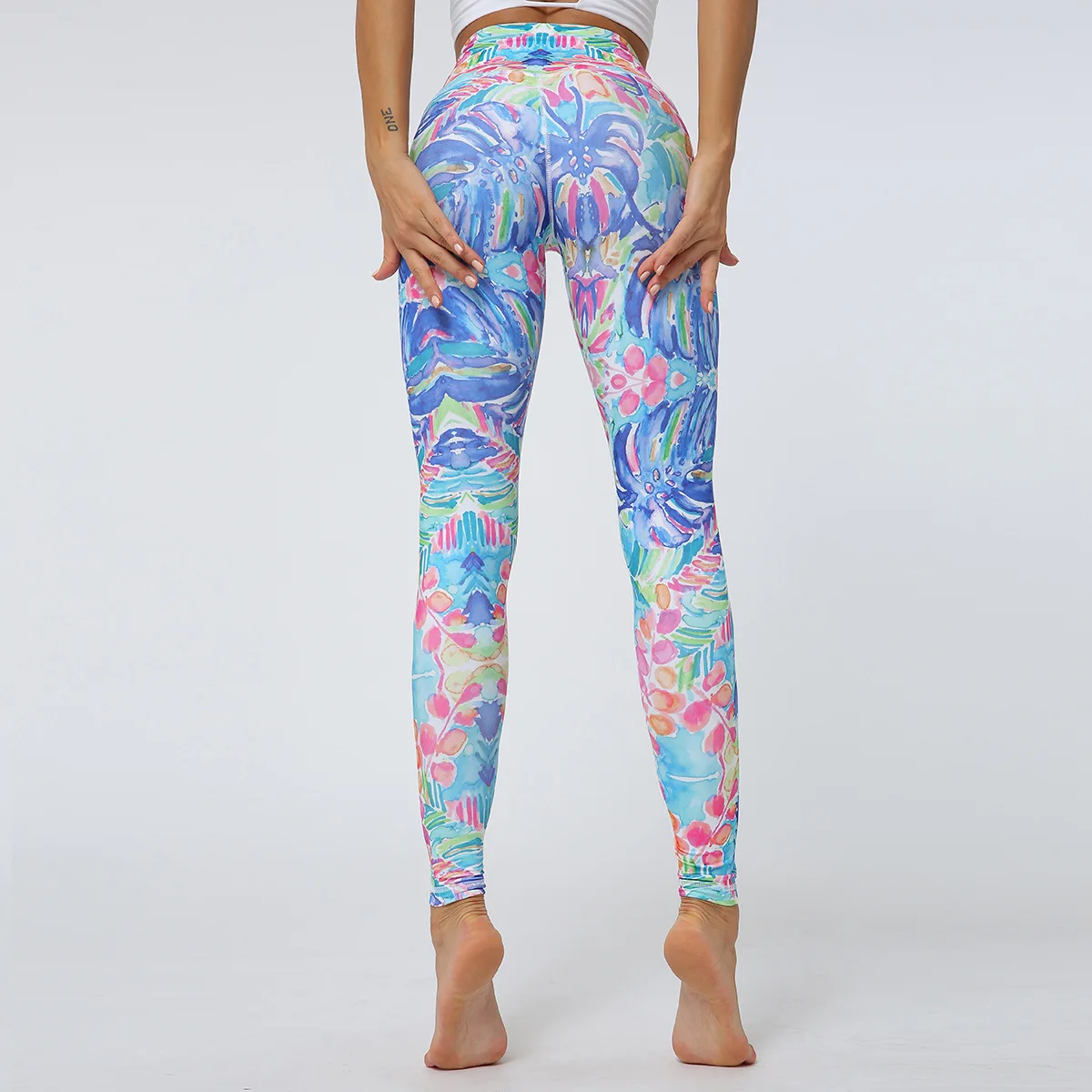 Новые штаны для йоги с цветочным принтом спортивные Леггинсы бодибилдинга
