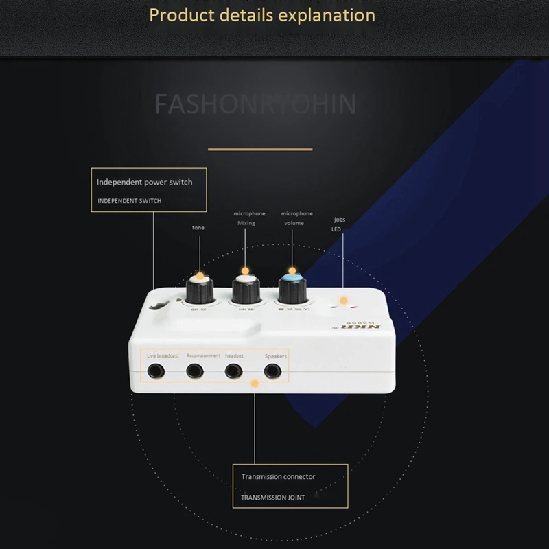 

NKR Bluetooth Audio USB Headset Microphone Webcast Live Sound Card for Mobile Phone Computer PC