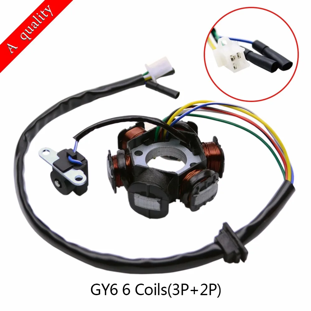 Горячая Распродажа статор зажигания 6 катушек для GY6 50 110 125 150cc - Цена: 1 098,51 руб.