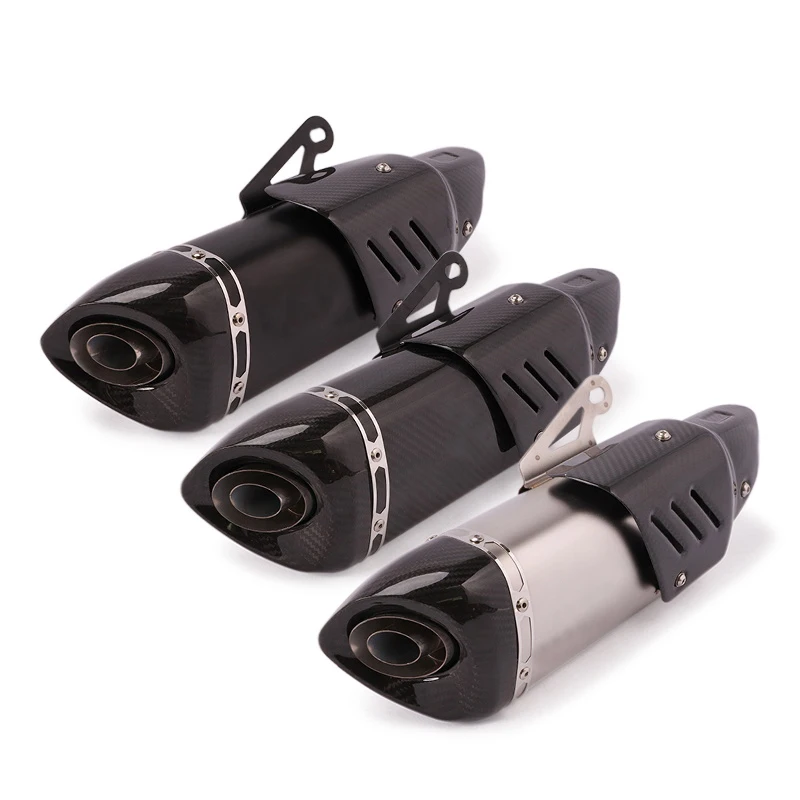 

38-51mm Universal Exhaust Muffler Pipe End Tips Removable Baffle DB Killer Slip On Motorcycle Dirt Bike ATV Carbon Fiber