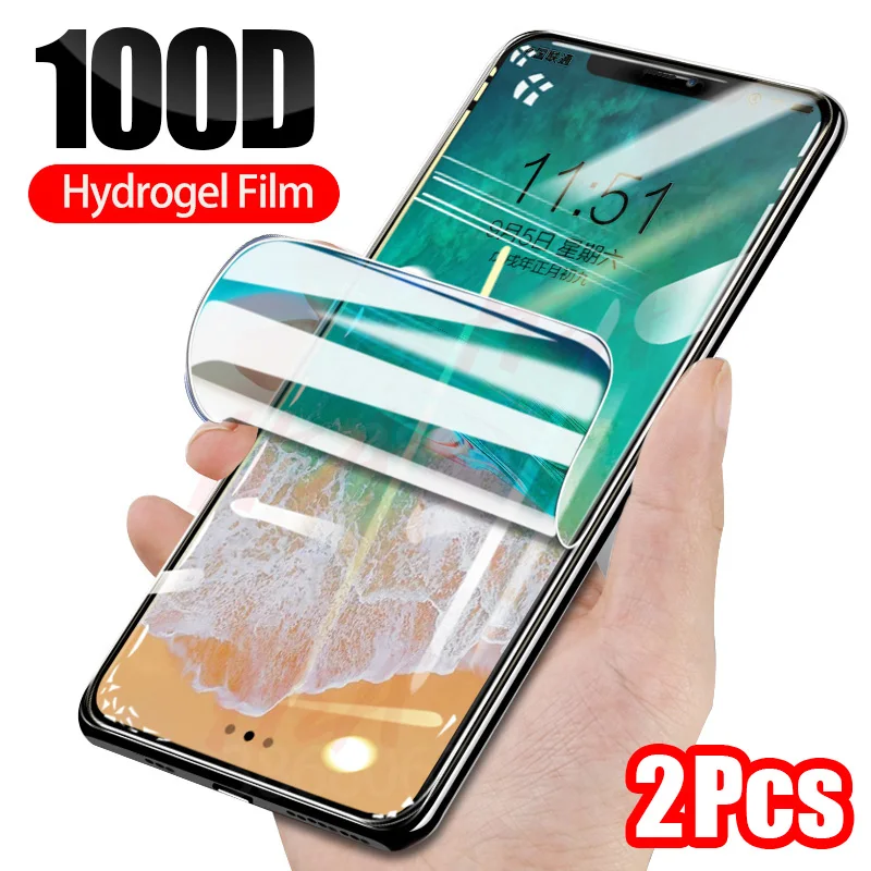 

2Pcs 100D Hydrogel Film For iPhone X XS XR XS Max 11 Pro Max Screen Protector For iPhone 7 8 6 6s Plus Soft Protective Film