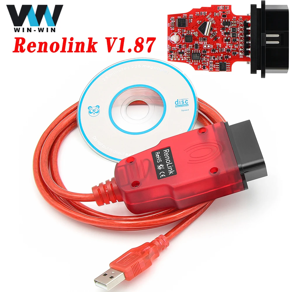 Новый автомобильный диагностический инструмент Renolink V1.87 OBD2 для Renault ECU
