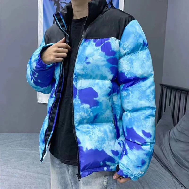 Мужская зимняя куртка с камуфляжным принтом теплая свободная парка в стиле хип