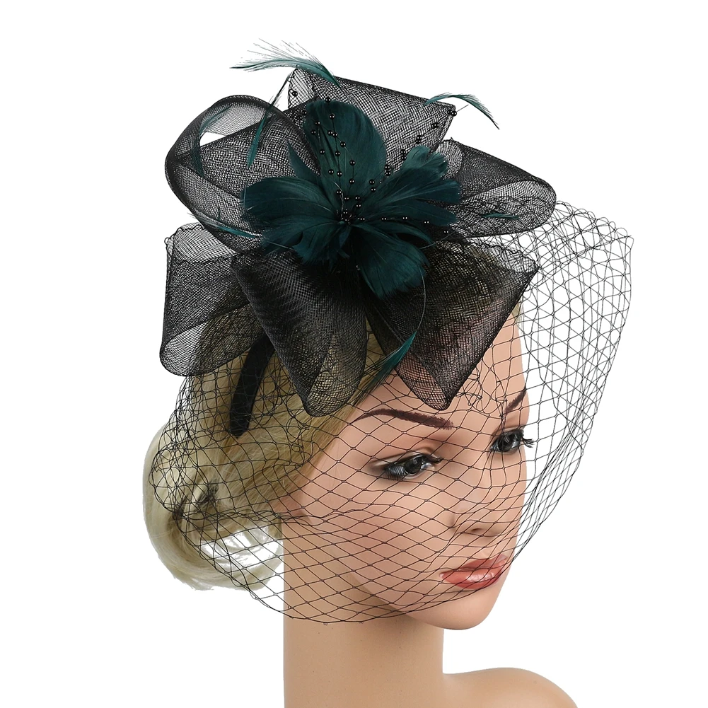 Новая модная женская сетчатая Вуалетка головной убор для волос повязка на голову