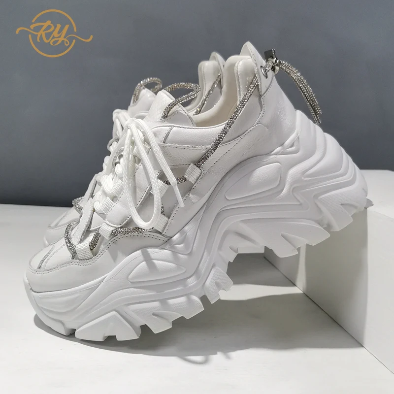 

Женские массивные кроссовки RY-RELAA Europe station, белые кроссовки из натуральной кожи, весна 2021