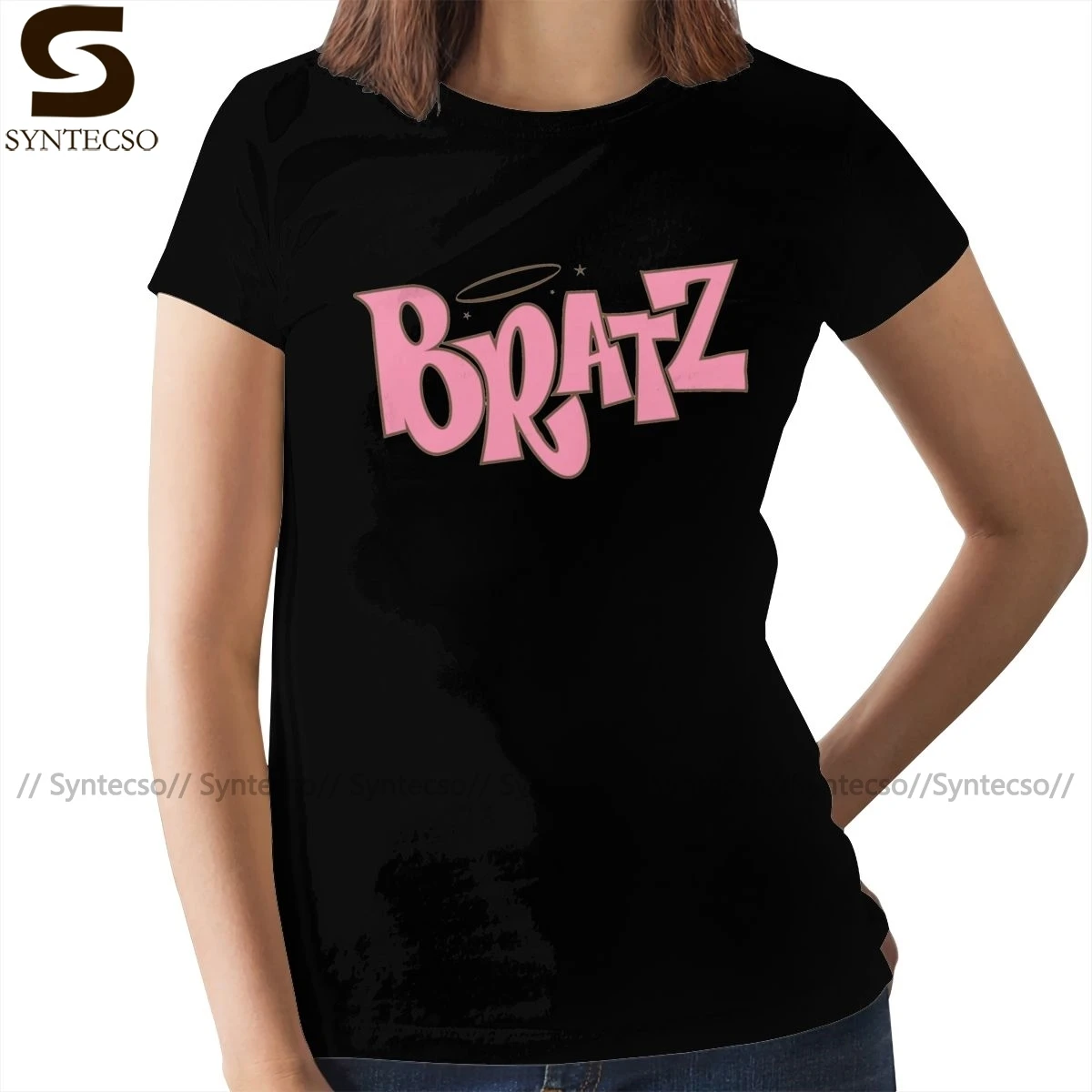 

Makeup T-Shirt Bratz Angelz T Shirt Gray Large Women tshirt Short-Sleeve Print Cotton Ladies Tee Shirt