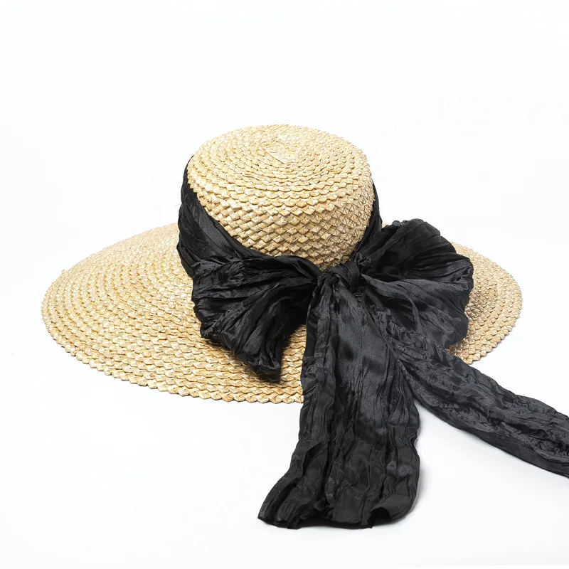Соломенная шляпа с большим полями летняя Плетеная соломенная натуральным