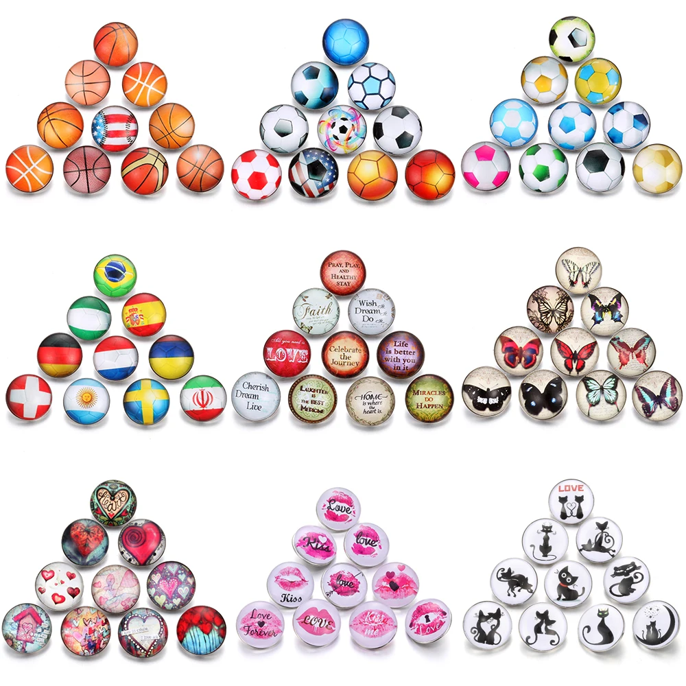 10 шт./лот спортивные ювелирные изделия футбольная команда 18 мм круглые