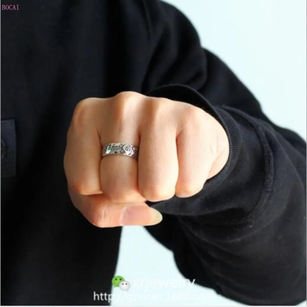 Кольцо King Ring S925 чистое серебро ручная реставрация пленка с надписью the lord ofe кольца модные указательный палец для мужчин и женщин