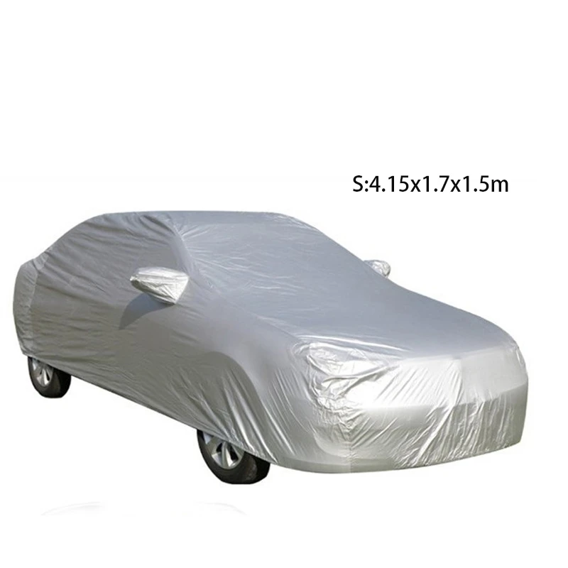 S (4.15x1.7x1.m) S-XXL, универсальный чехол для автомобиля, одежда для автомобиля, снежный лед, ткань, защита от солнца, УФ Защита от солнца, складной чехол для автомобиля - Название цвета: S (4.15x1.7x1.m)