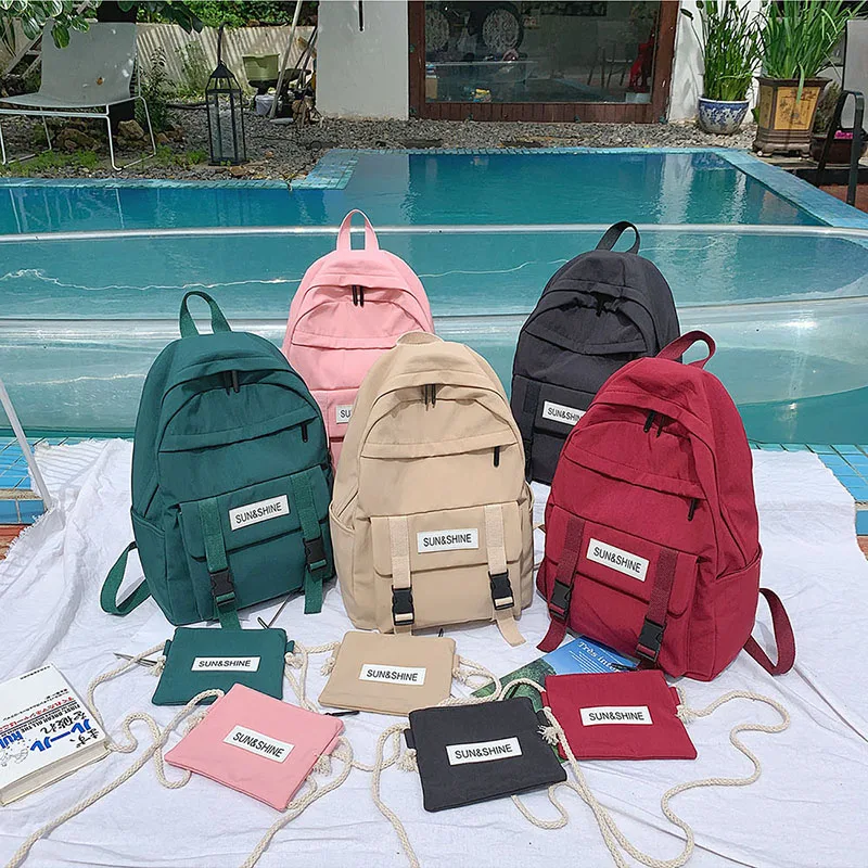 Водонепроницаемый нейлоновый рюкзак женские корейские милые кавайные школьные