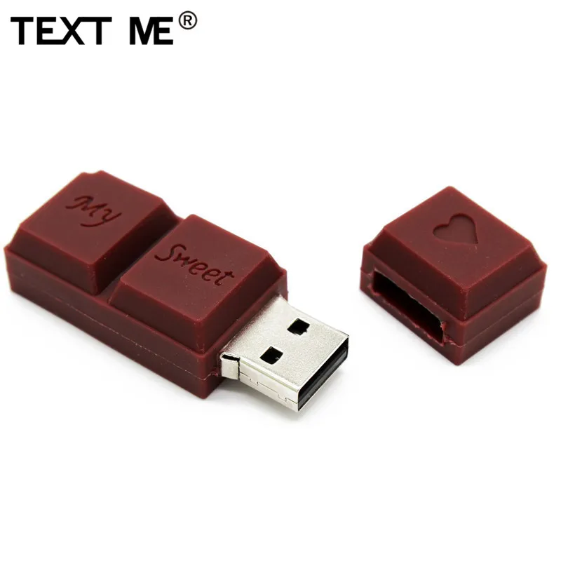 Usb флеш накопитель TEXT ME в шоколадной оправе usb 2 0 4 ГБ 8 16 32 64 ГБ|USB флэш-накопители| |