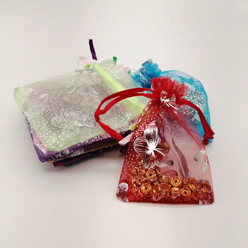 1000Pcs Butterfly Organza Bags 15x20 17x23 20x30 Butterfly Gift Bags for Jewelry Packaging Bag Storage Display Drawstring Bag