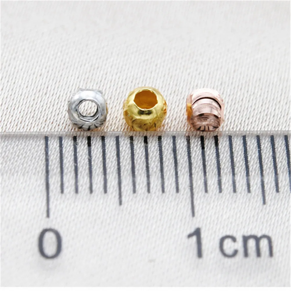 

100pcs/lot Rose Gold Copper Round Ball Loose Spacer Beads 3mm Bulk for DIY Jewelry Making Finding Accessories