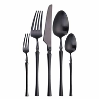 matte black cutlery set black spoon knife fork cutlery tableware stainless steel dinnerware set high quality dinner set complete