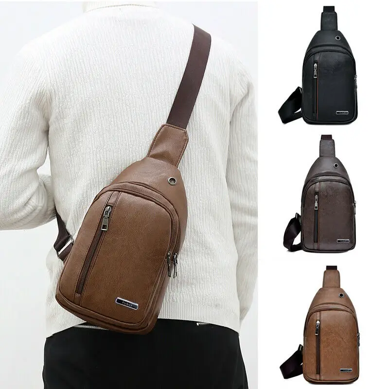 Британский стиль мужские подтяжки нагрудная сумка из искусственной кожи