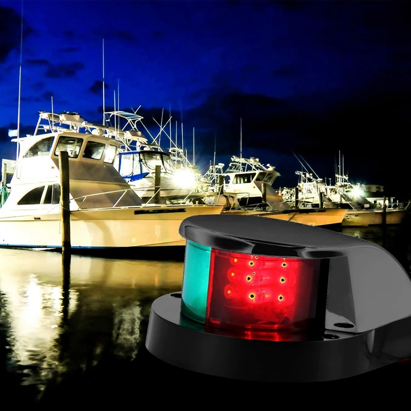 

12V LED Navigation Light Red and Green Light Yacht Ship Signal Light Ship Head Light Navigation Signal Light