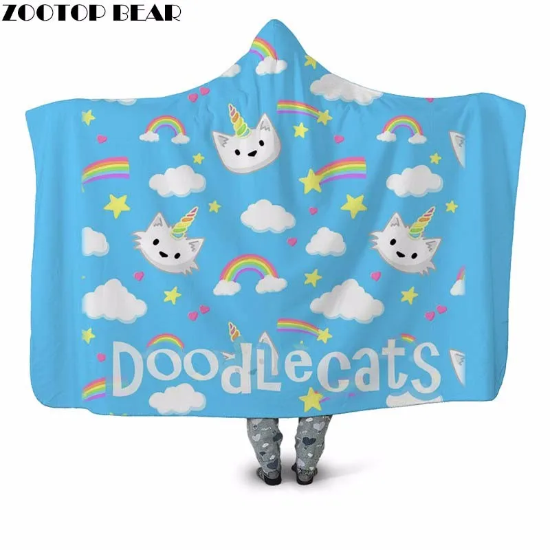 Одеяло с капюшоном и принтом в виде лепестков|Одеяла| |