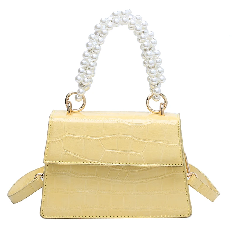 

Crocodile Pattern Pearl Tote Bag 2021 Spring New High-quality PU Leather Women's Designer Handbag Small Shoulder Messenger Bag