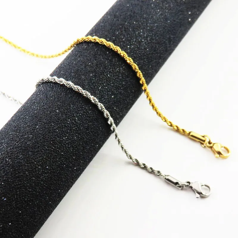 Женский браслет-цепочка из нержавеющей стали 2 мм