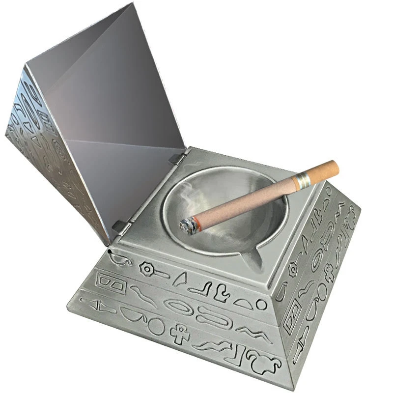 

New Pyramid Retro Ashtray Household Ashtray with Lid Creative Personality Trend Fashion Gift