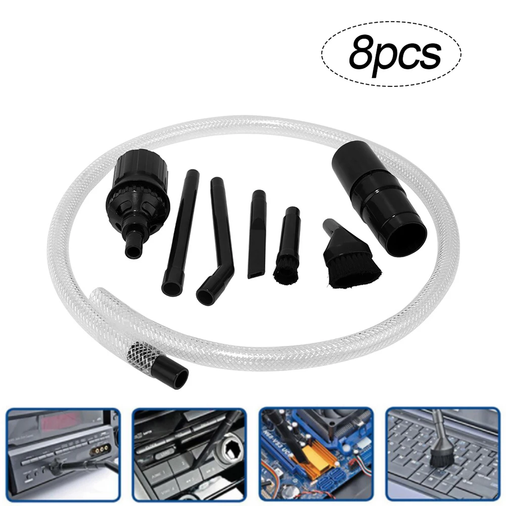 

8pcs Micro Vacuum Cleaner Mini Vac Attachment Tool Kit Computer Desk & Car