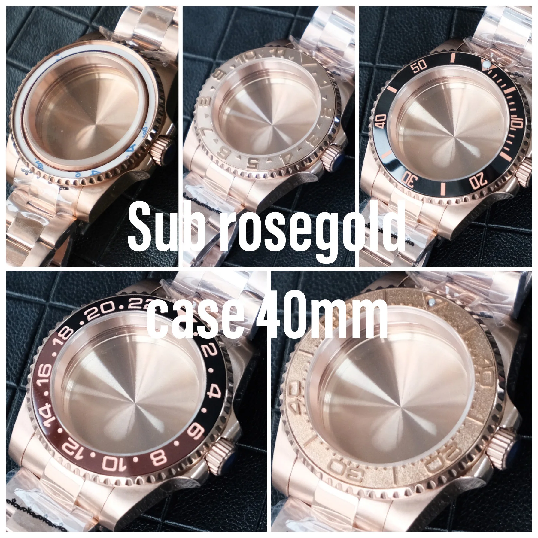 40 мм Sub нержавеющая сталь PVD Rosegold чехол NH35 NH36 движение аксессуары для мода