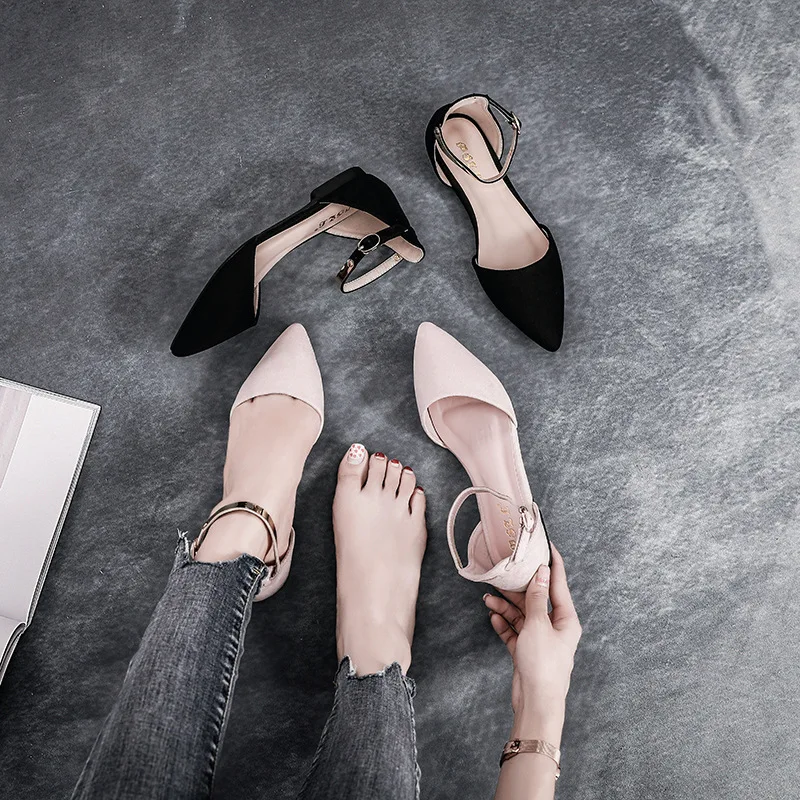 2019 г. Новая Летняя женская обувь с пряжкой сандалии на плоской подошве острым