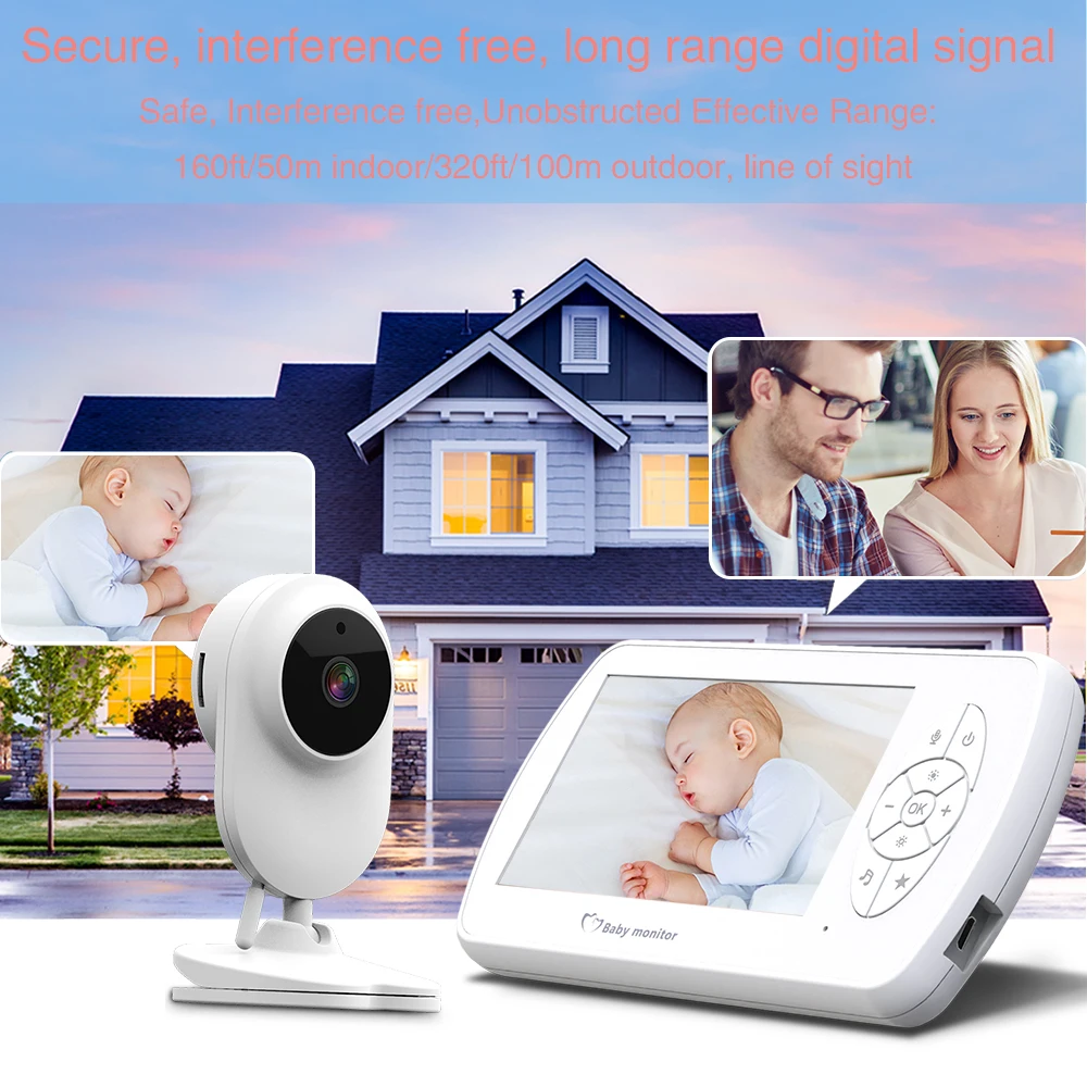 

4.3 inch Screen Babyphone Camera Video Nanny Baby Monitor With Camera Security Babyfoon Temperature Monitor Night Vision