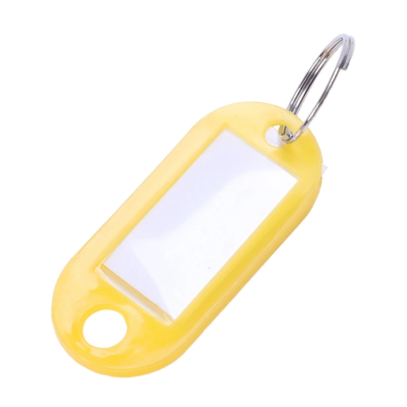 

50 Pcs Plastic Keychain Key Tags ID Label Name Tags Split Ring