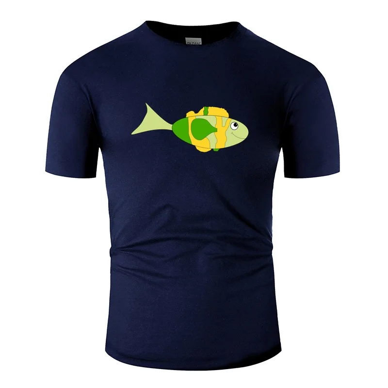

Принт Happy Fish Мужская футболка круглый воротник Мужская футболка размера плюс S-5xl против морщин хип-хоп