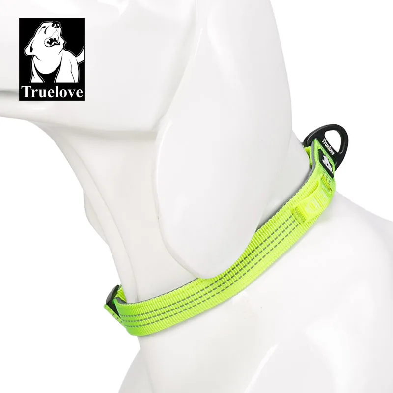 neon yellow Truelove ошейник для собак мягкий светоотражающий Нейлоновый Регулируемый ошейник для собак мягкий быстросъемный ошейник для собак светодиодный светильник - Цвет: neon yellow