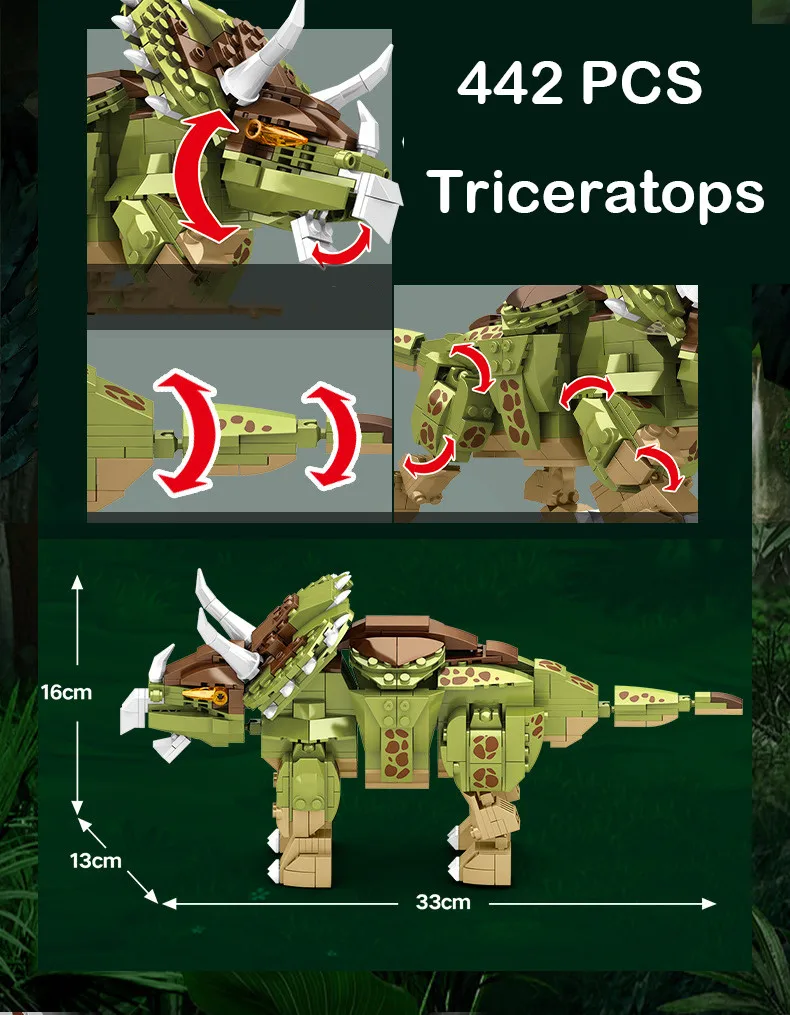 Конструктор с большими динозаврами Юрского периода комплект строительных