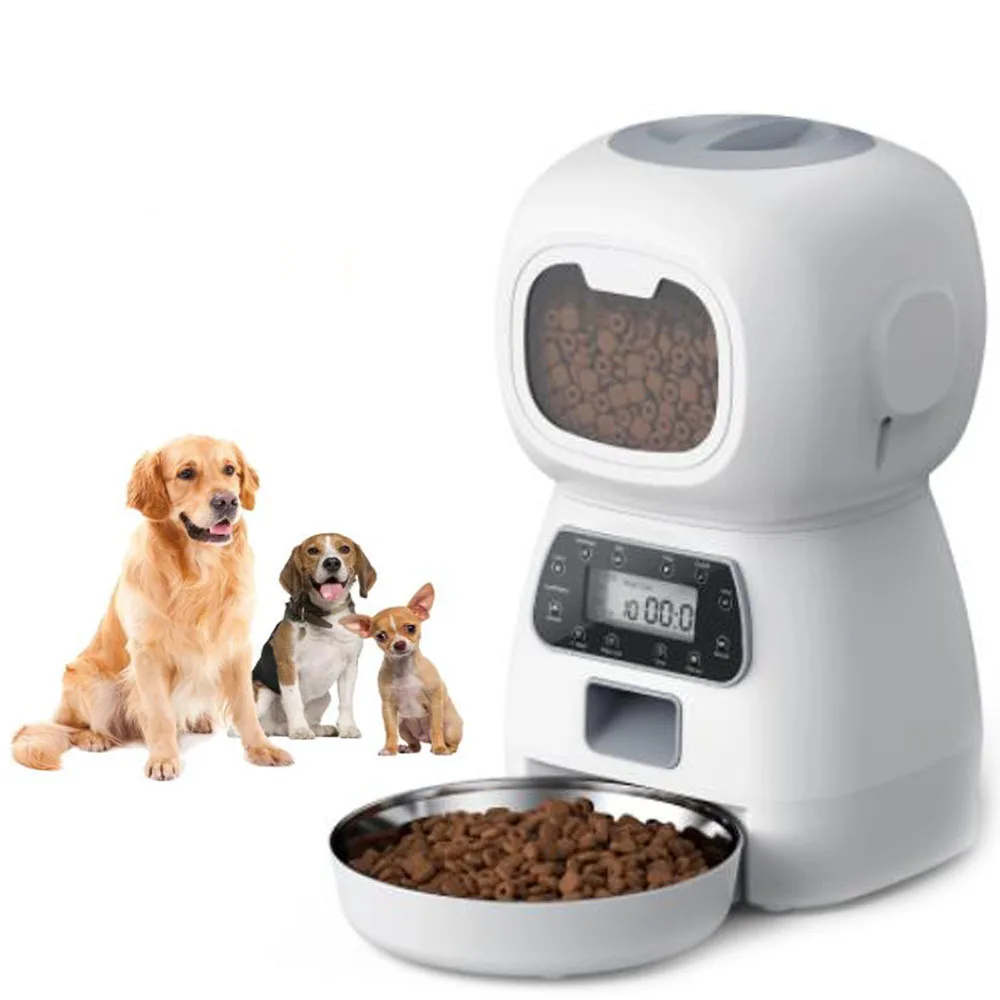 

Automatic Pet Feeder Dog Bowl 3L Pet Food Dispenser Feeder Vending Machine Large Cat Dog 4 Meal Voice Recorder & Times