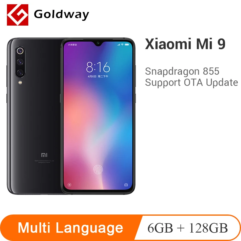 Мобильный телефон Snapdragon 128 с глобальной ПЗУ Xiaomi mi 9 mi 9, 6 ГБ, 855 ГБ, четыре ядра, 6,39 дюйма, 1080P AMOLED, 48MP, с тройной камерой, смартфон