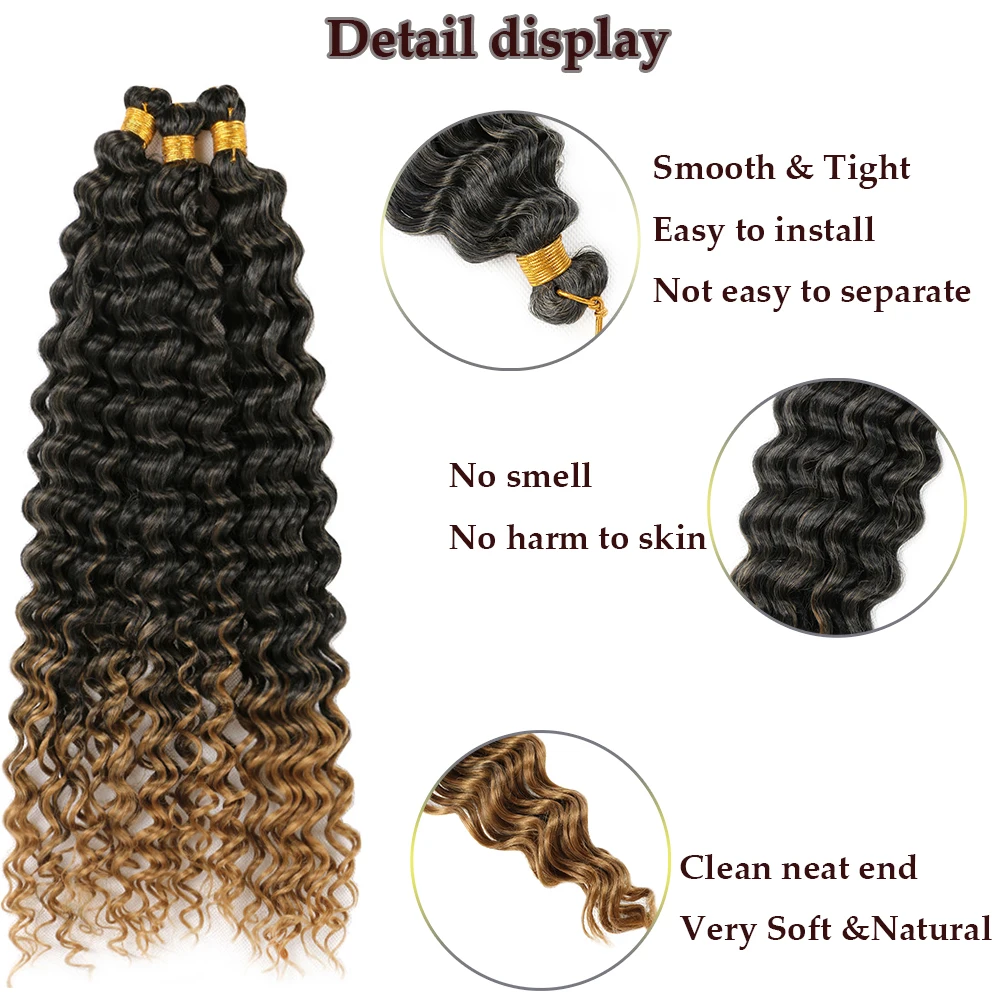 Фото Sallyhair, 20 дюймов, 100 грамм, длинные волнистые волосы, натуральные водные волнистые искусственные волосы, афро-вьющиеся волосы для наращивания ... №4