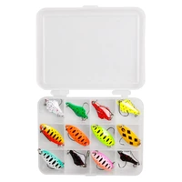 12pcs boxed rotating spoon kit lure fishing lures artificial baits metal fish hooks bass trout perch pike rotating sequins
