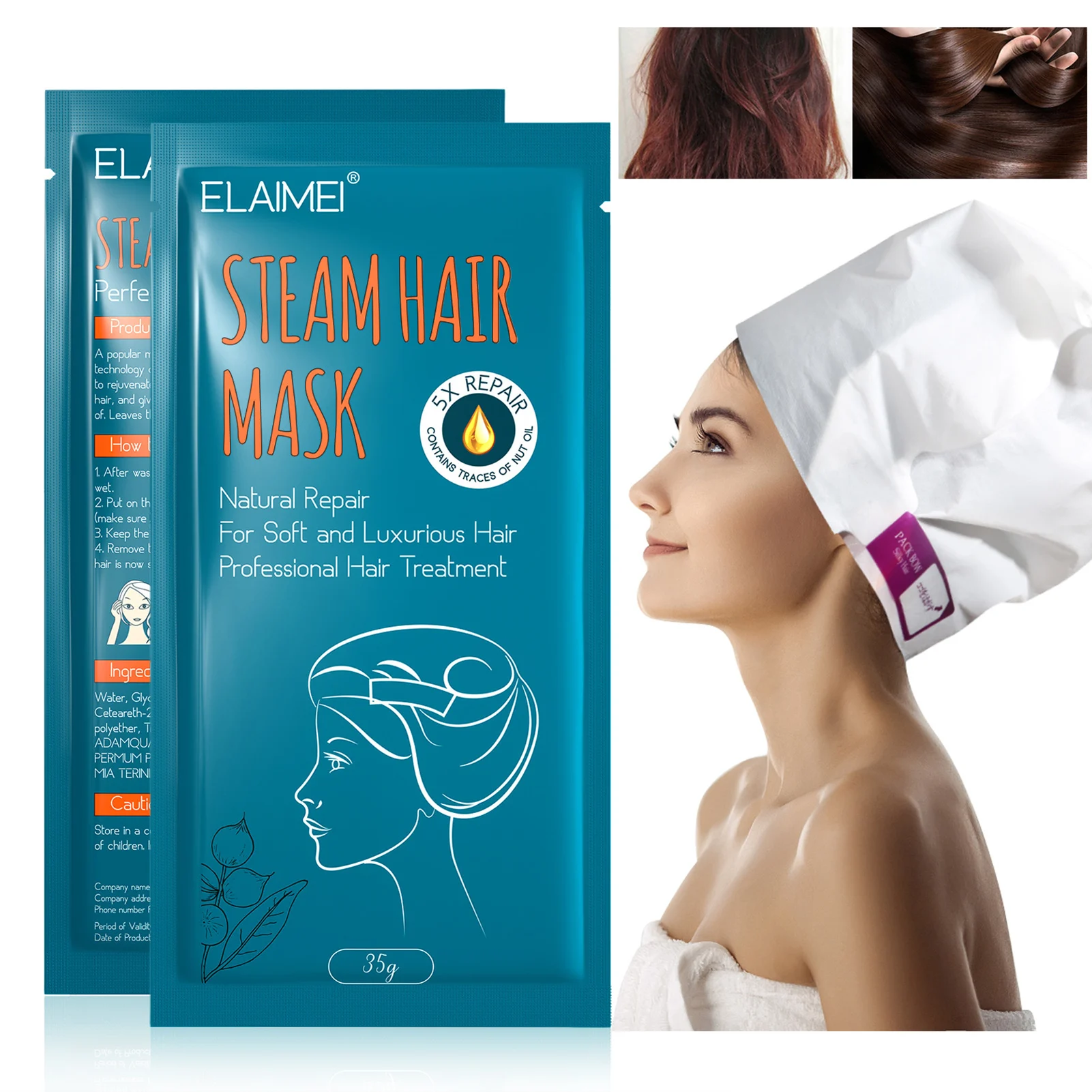 

Automatic Repair Heating Steam Hair Mask Smoothing Moisturizing Oil For Hair Treatments Dry Pure Scalp Hair Care Mask