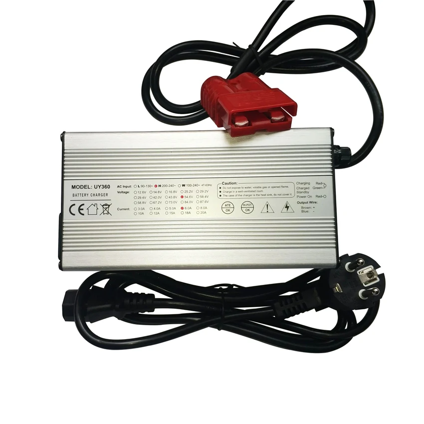 

360W 13S 48V 54.6V 6A Lithium Battery Charger with Different Plug