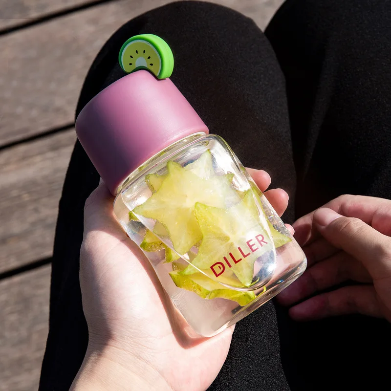 Детский переносной ремешок для бутылки с водой стеклянная Герметичная крышка