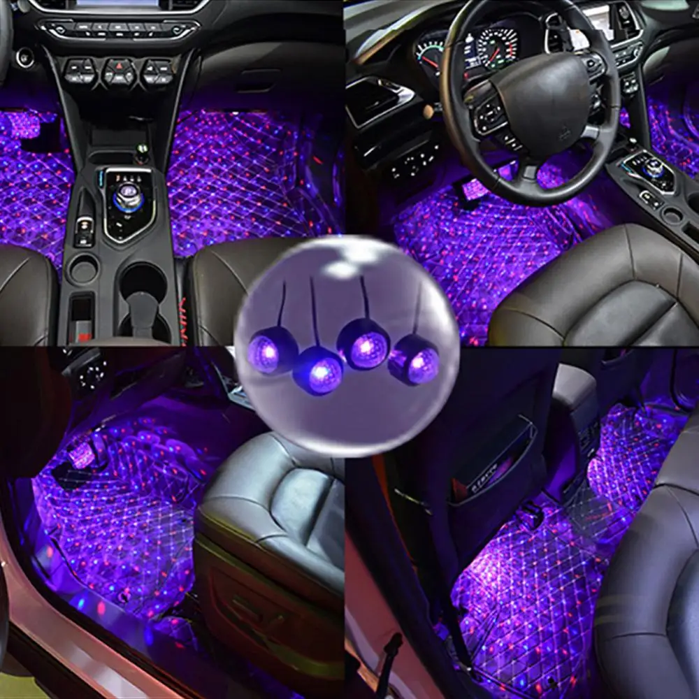 Лампа светодиодная RGB 4 в 1 для салона автомобиля декоративная лампа s | Автомобили