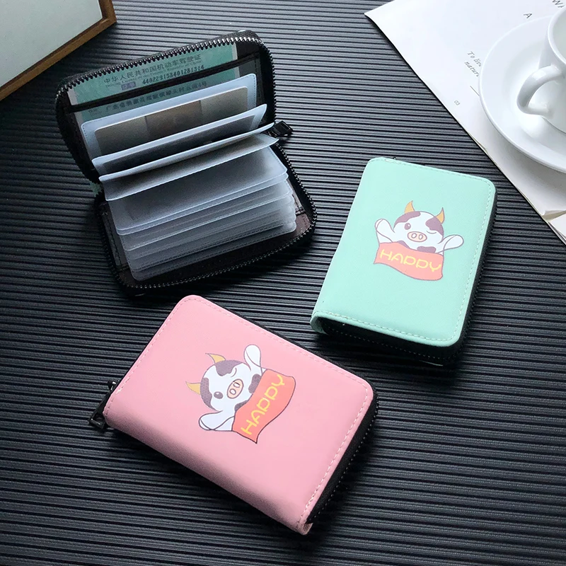 NI WEI ER милый дизайн мультяшная корова сумка для карт женская 24 карты позиционные