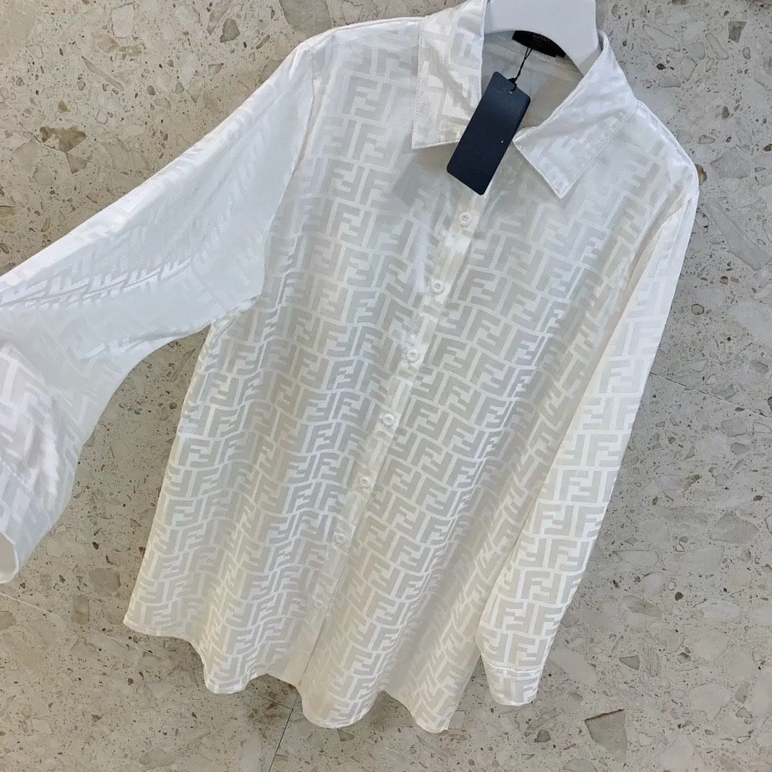 

European double f full print jacquard big brand loose shirt NEW cardigan coat underpainting lovers trend minority lovers trend