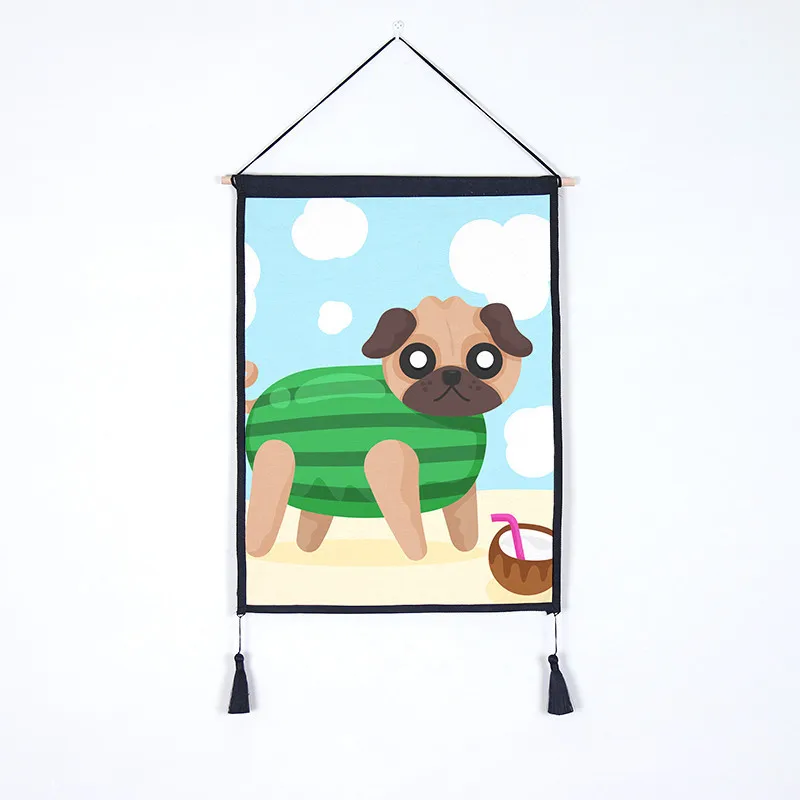 

Creative Hanging Painting for Living Room Wall Decoration Cartoon Dog Design Canvas Printing Paint By Numbers Wall Art Pictures