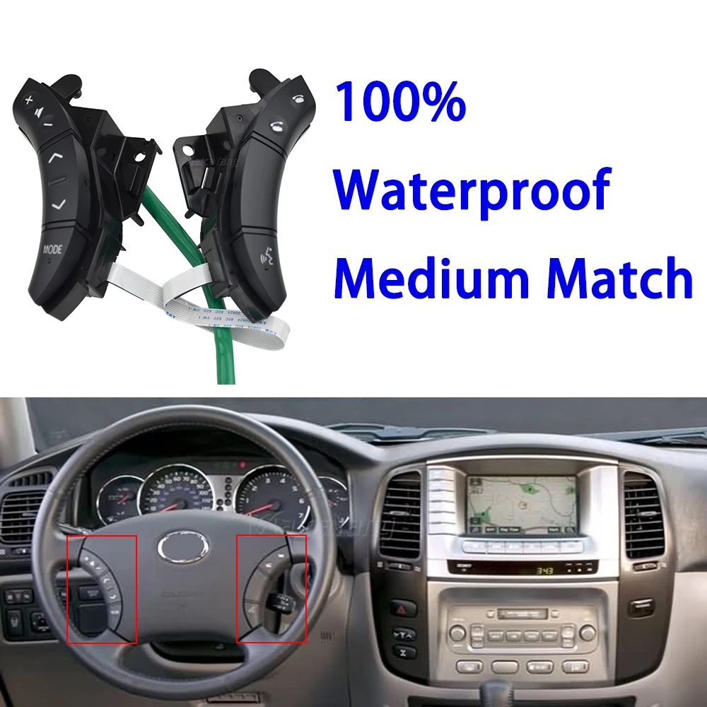 

High Quality Car-styling Black Color For Toyota Highlander Land Cruiser 75B037 Multi-function Car Steering Wheel Control Buttons