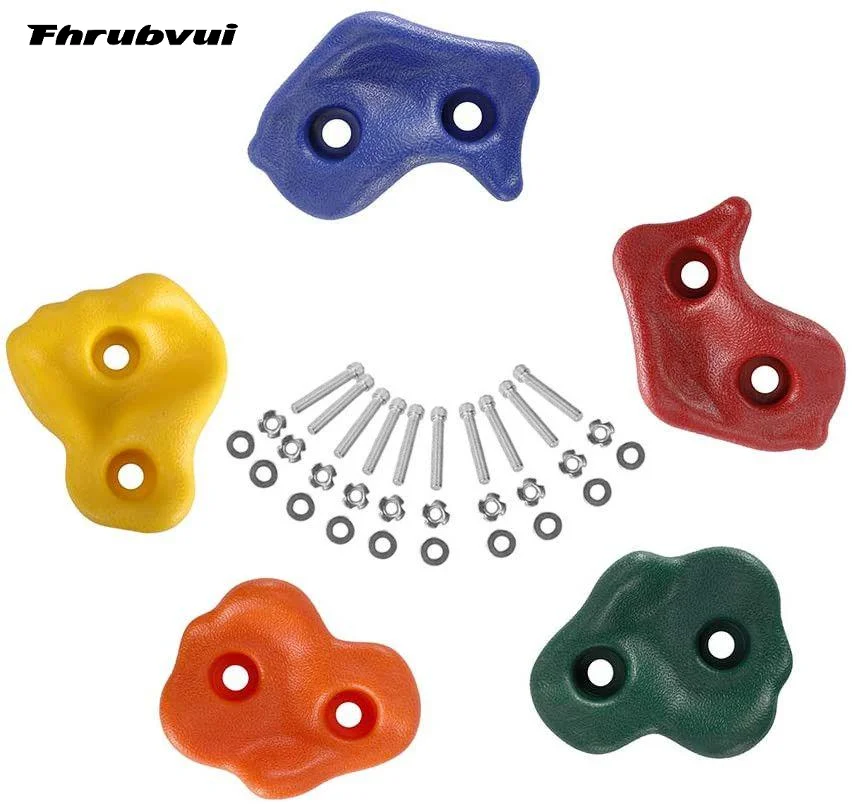 

Multi-Colored Kids Rock Climbing Holds Climbing Rocks for Outdoor Indoor Home Playground DIY Climbing Wall Grip Kits